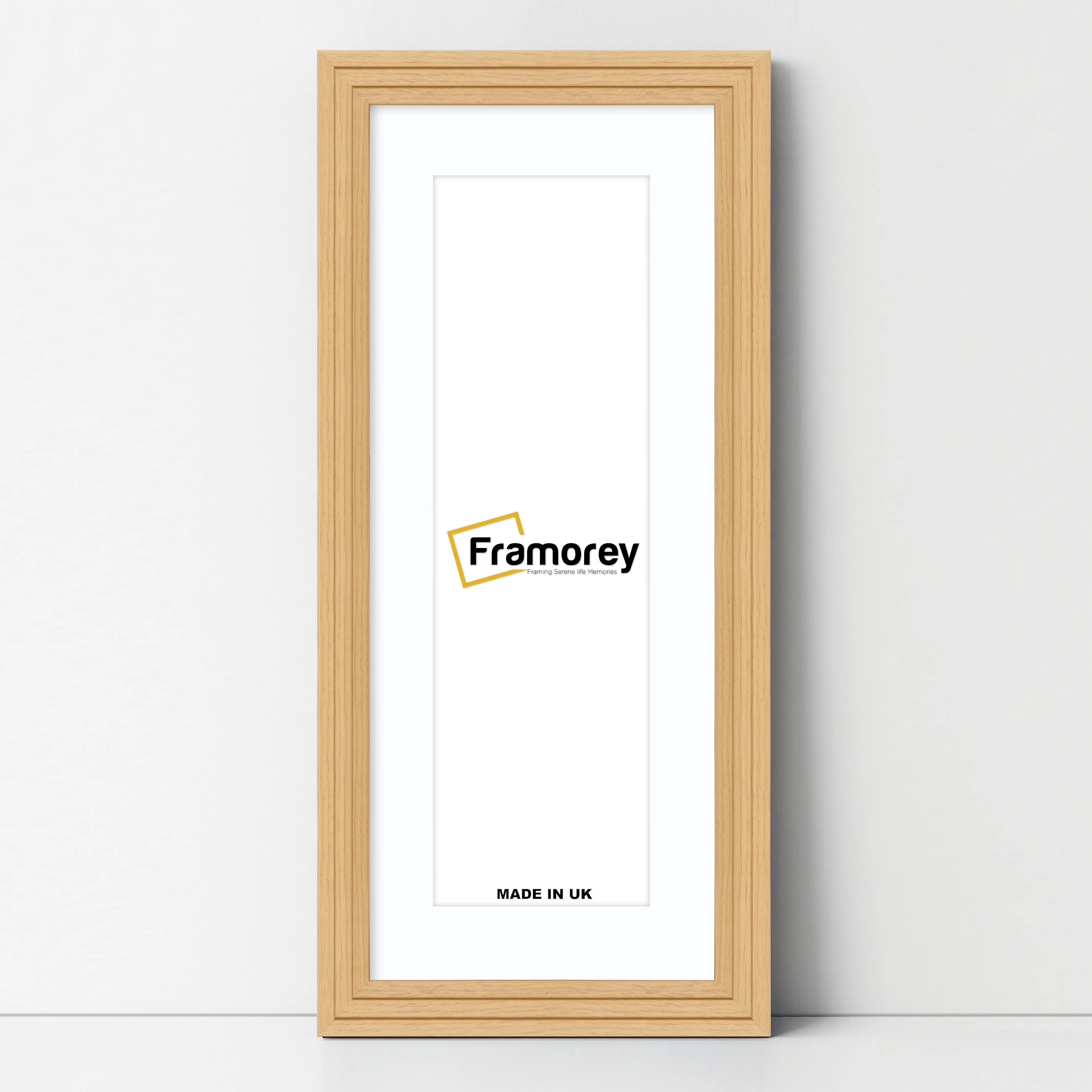Panoramic Step Style Oak Photo Frame With White Mount