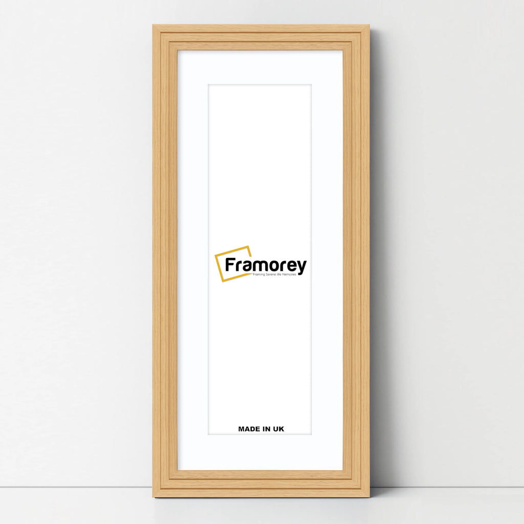 Panoramic Step Style Oak Photo Frame With White Mount