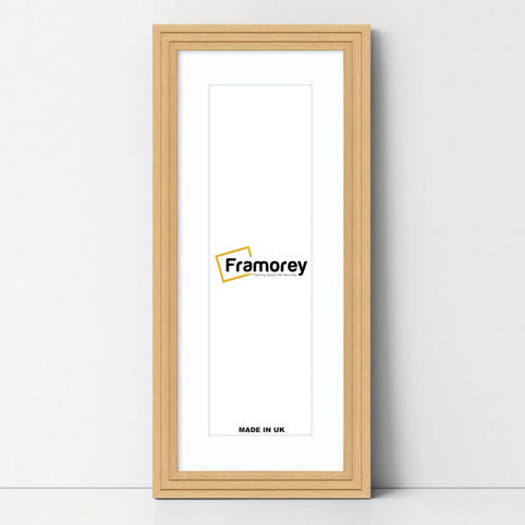 Panoramic Step Style Oak Photo Frame With White Mount