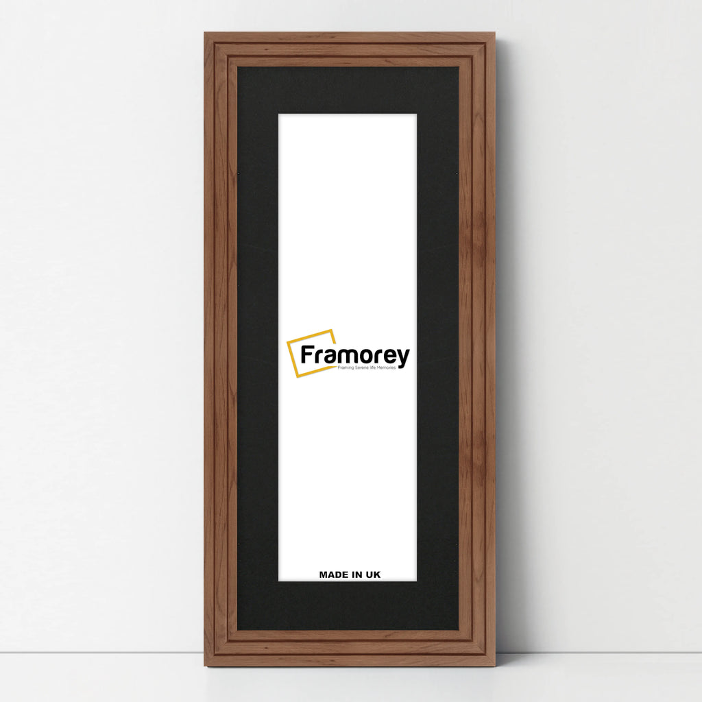 Panoramic Step Style Walnut Photo Frame With Black Mount