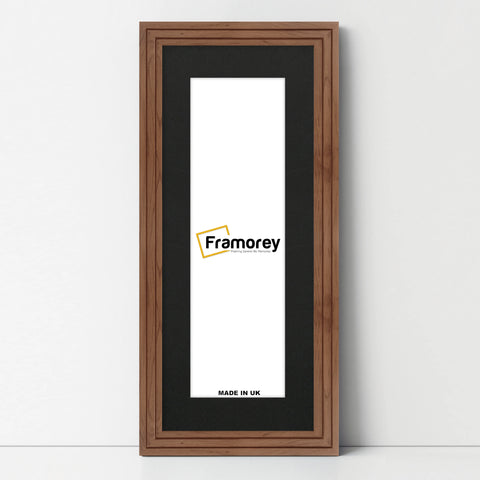 Panoramic Step Style Walnut Photo Frame With Black Mount