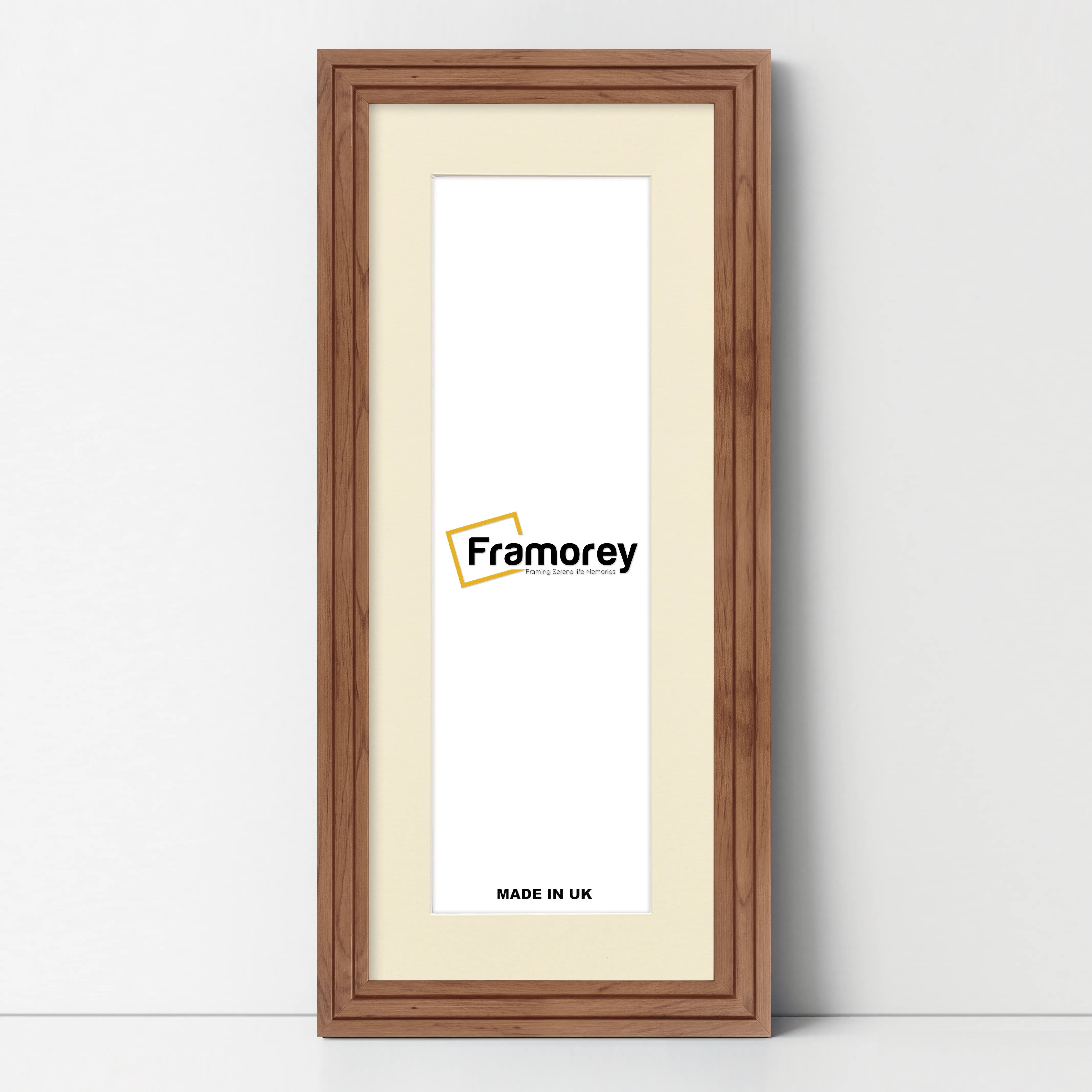Panoramic Step Style Walnut Photo Frame With Ivory  Mount