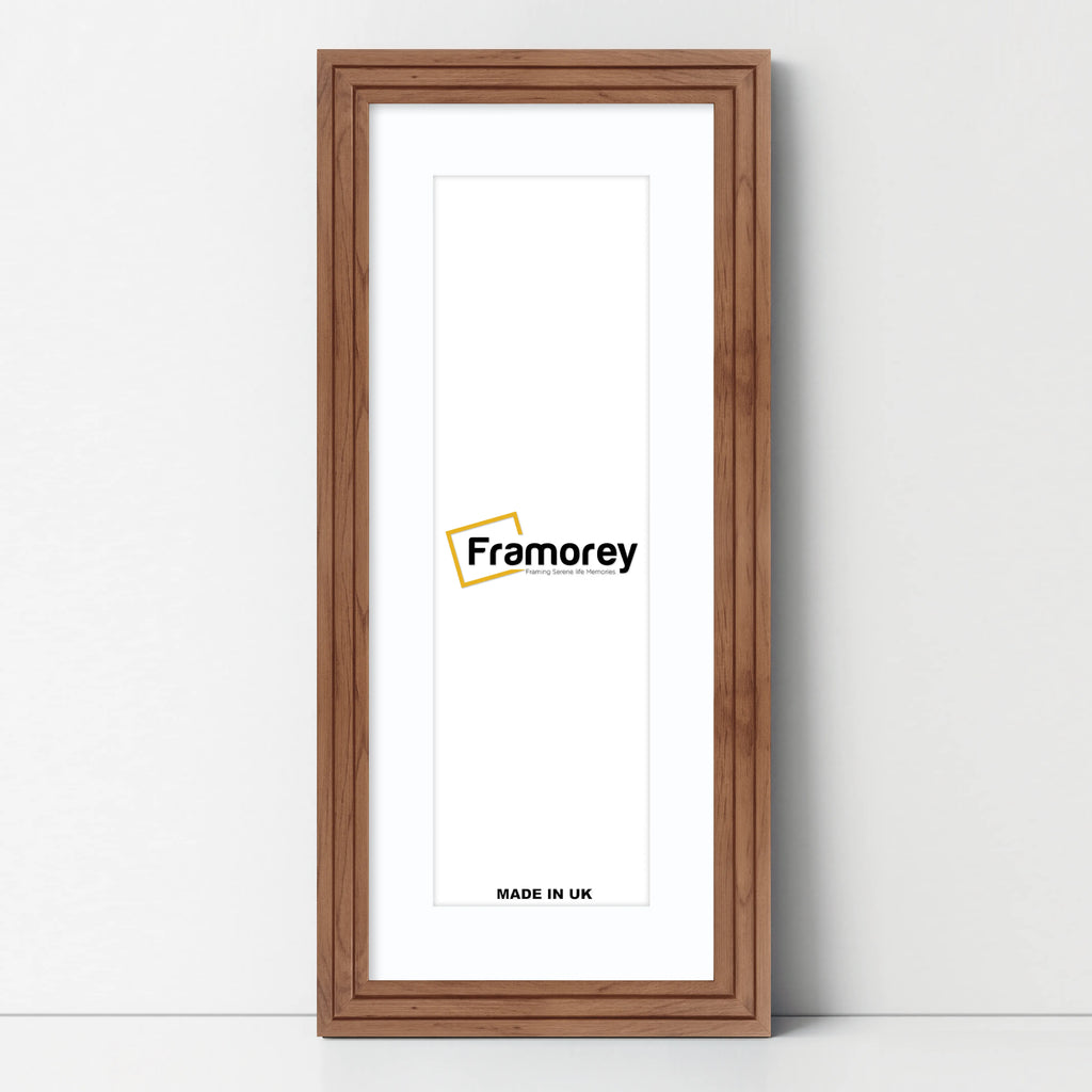 Panoramic Step Style Walnut Photo Frame With White Mount