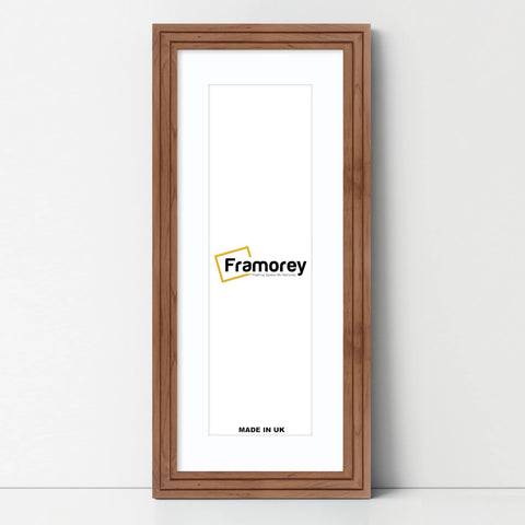 Panoramic Step Style Walnut Photo Frame With White Mount