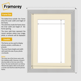 Step Style Grey Picture Frame Wall Art Poster Frame With Ivory Mount