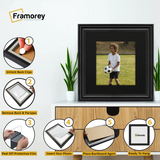 Swept Style Square Black Picture Frame With Black Mount Photo Frame