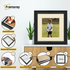 Swept Style Square Black Picture Frame Wall Decor Photo Frame With Ivory Mount
