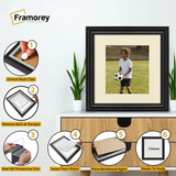 Swept Style Square Black Picture Frame Wall Decor Photo Frame With Ivory Mount