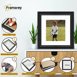 Swept Style Square Black Picture Frame white Mount
