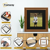 Swept Style Square Walnut Picture Frame Wall Frame With Black  Mount