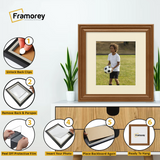 Swept Style Square Walnut Picture Frame Wall D?cor Photo Frame With Ivory Mount