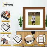 Swept Style Square Walnut Picture Frame Wall D?cor Photo Frame With White Mount