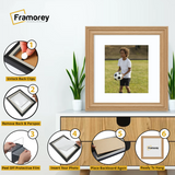 Swept Style Square Oak Picture Frame With White Mount Photo Frame