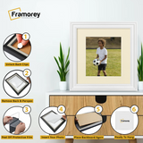 Swept Style Square White Picture Frame Wall Decor Photo Frame With Ivory Mount