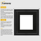 Swept Style Square Black Picture Frame With Black Mount Photo Frame