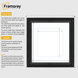 Swept Style Square Black Picture Frame white Mount