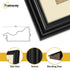 Swept Style Square Black Picture Frame Wall Decor Photo Frame With Ivory Mount