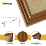 Swept Style Square Size Walnut Picture Frame Wall Decor Photo Frame
