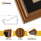 Swept Style Square Walnut Picture Frame Wall Frame With Black  Mount