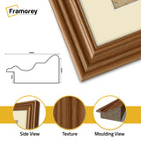 Swept Style Walnut Picture Frame Wall Décor Photo Frame With Ivory Mount