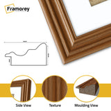 Swept Style Panoramic Walnut Picture Frame Photo Frame With White Mount