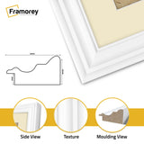 Swept Style Square White Picture Frame Wall Decor Photo Frame With Ivory Mount