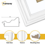 Swept Style White Picture Frame Wall Decor Photo Frame With White Mount