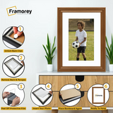 Swept Style Walnut Picture Frame Wall Décor Photo Frame With White Mount