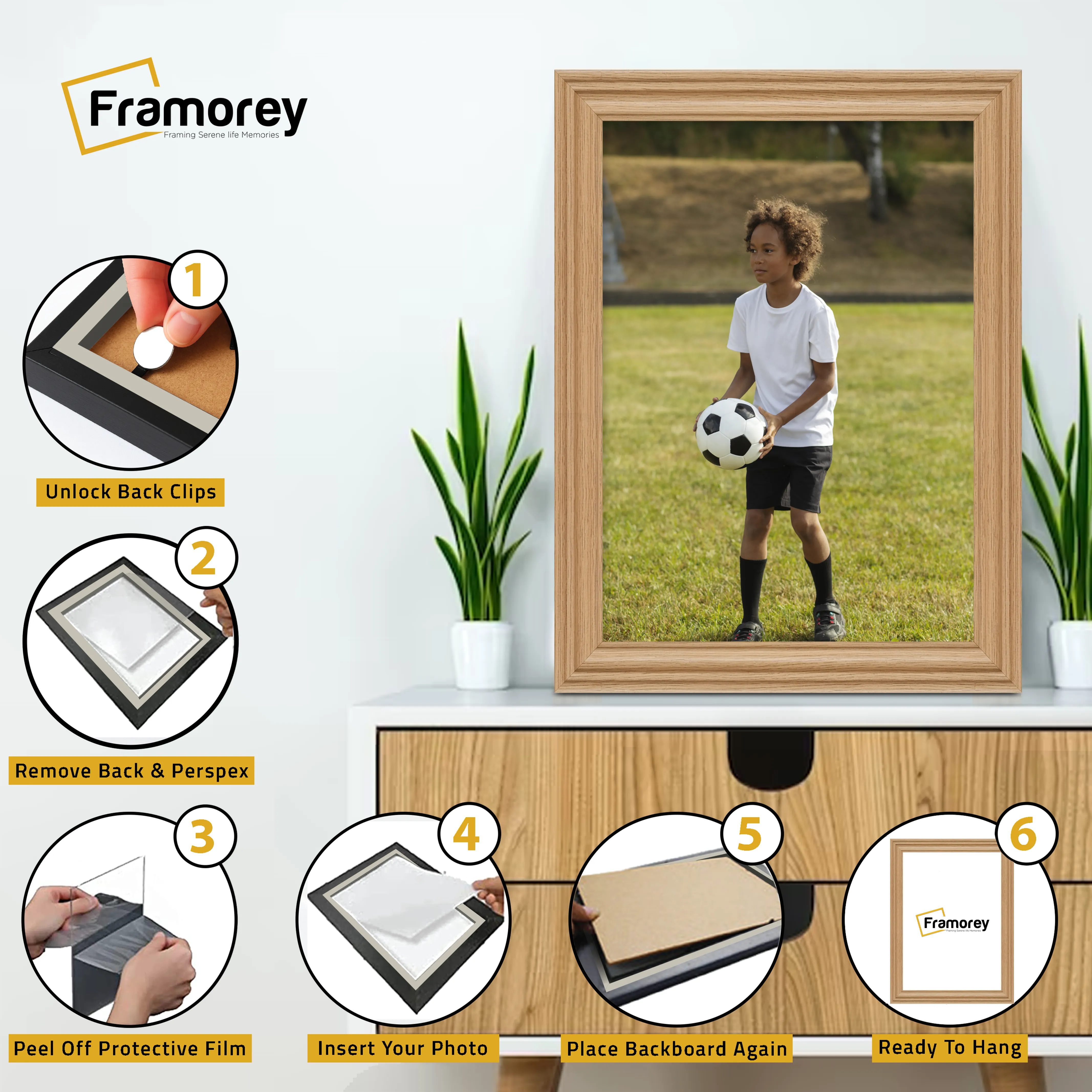 Swept Style Oak Picture Frame Wall Décor Photo Frame