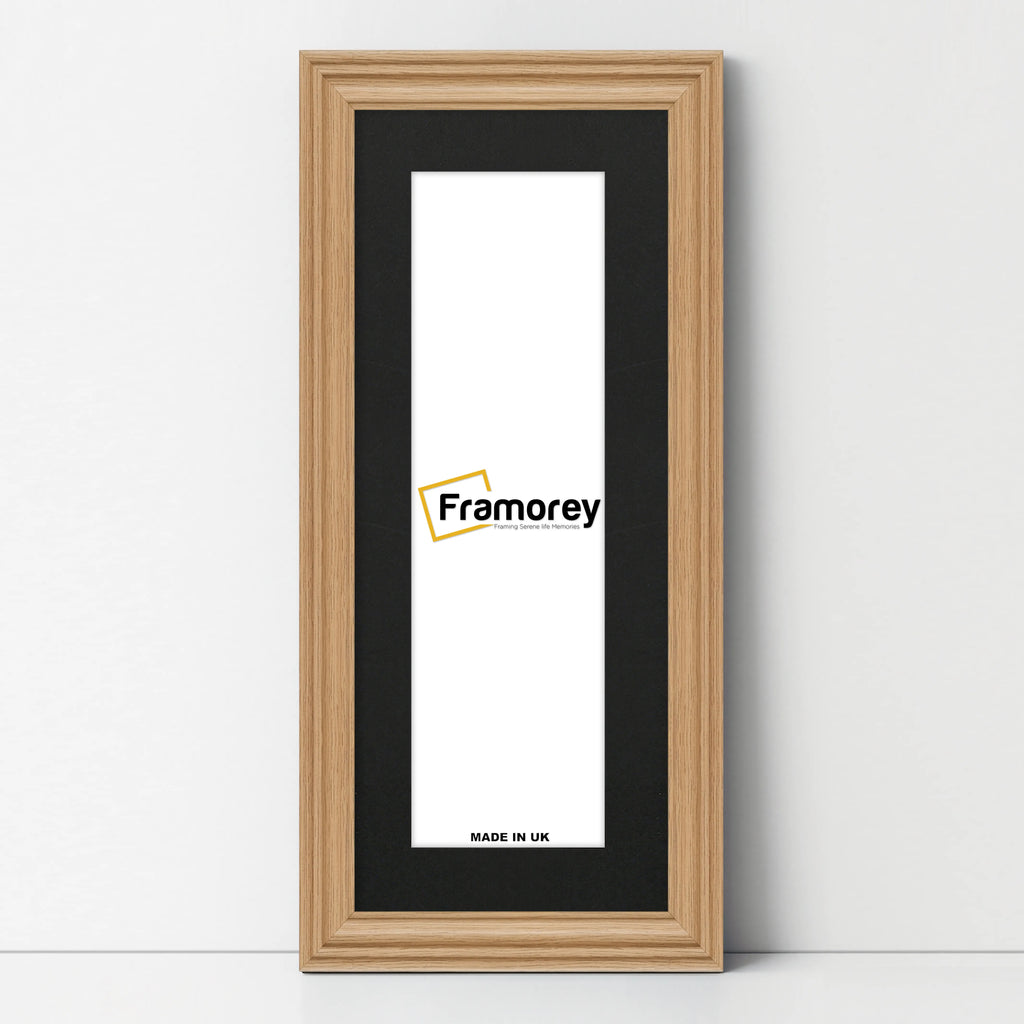 Swept Style Panoramic Oak Picture Frame Wall Décor Photo Frame With Black Mount