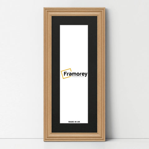 Swept Style Panoramic Oak Picture Frame Wall Décor Photo Frame With Black Mount