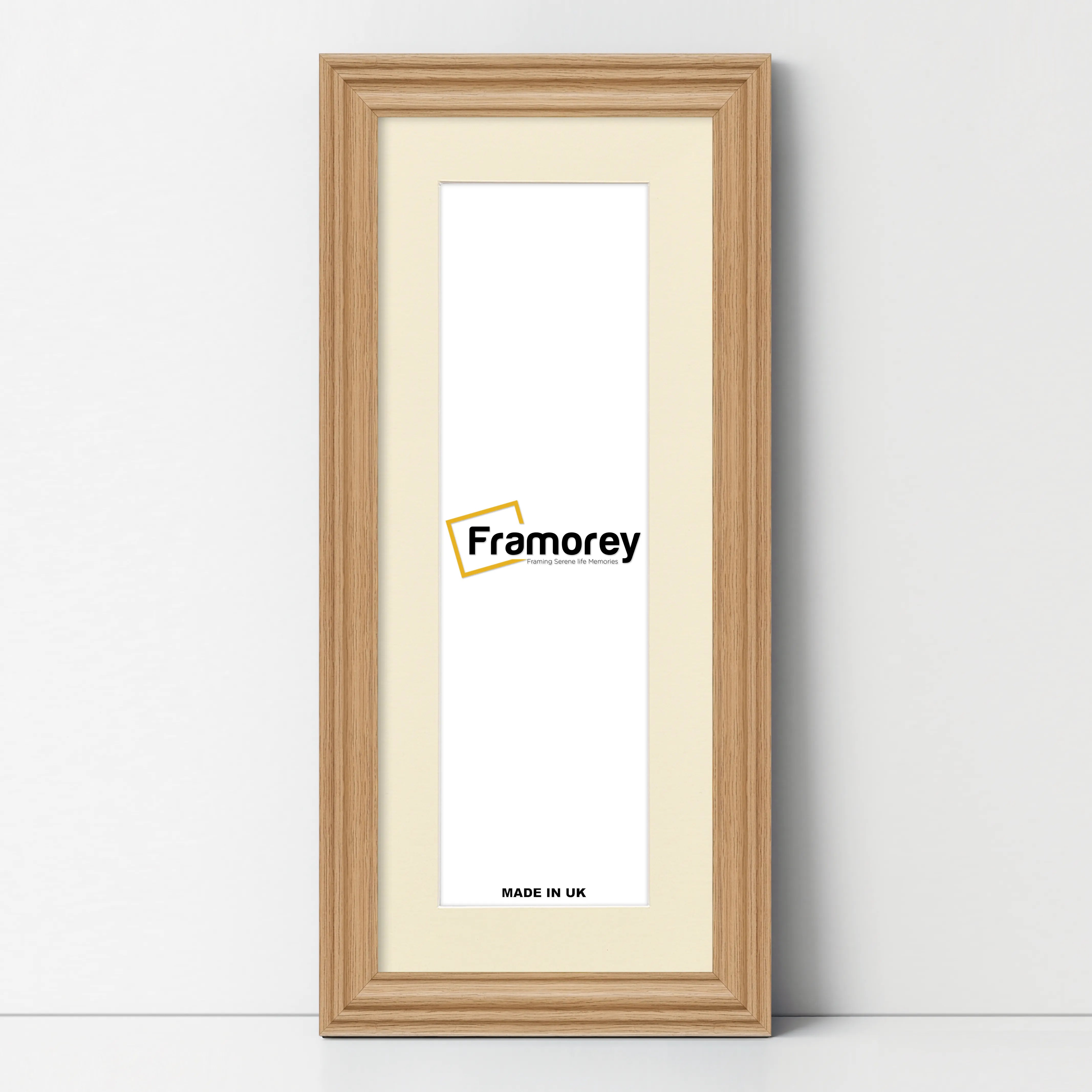Swept Style Panoramic Oak Picture Frame Wall Frame With Ivory Mount