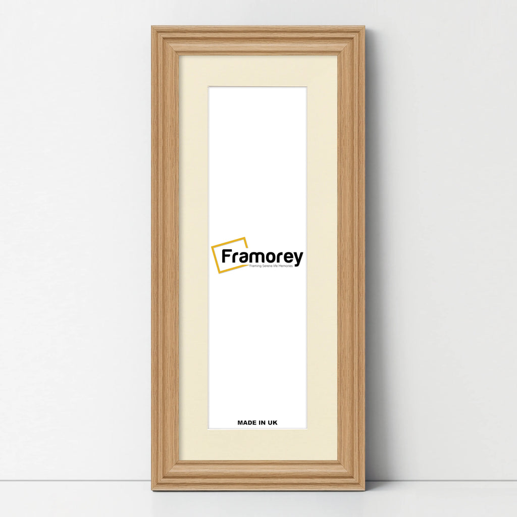 Swept Style Panoramic Oak Picture Frame Wall Frame With Ivory Mount