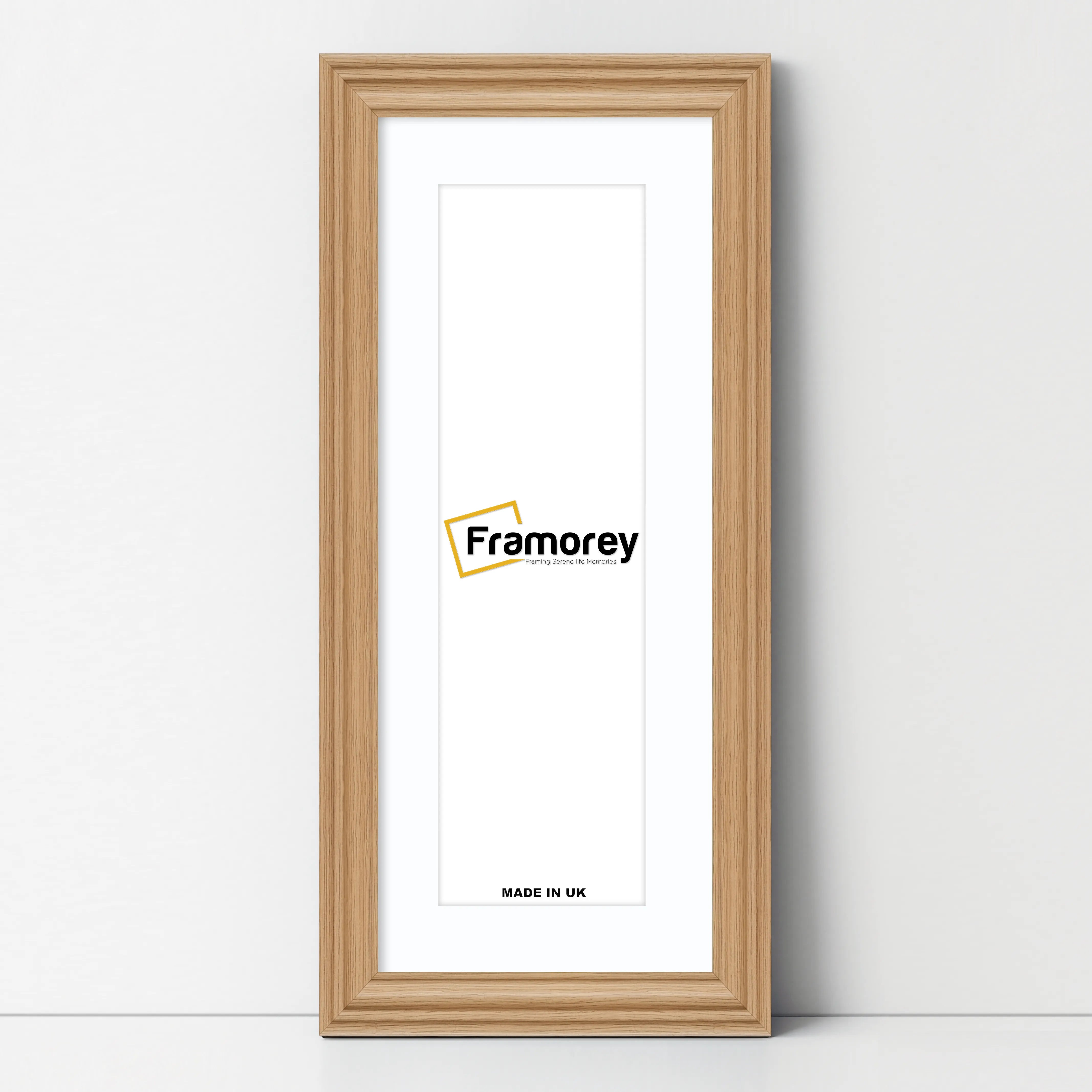 Swept Style Panoramic Oak Picture Frame Wall Décor Photo Frame With White Mount