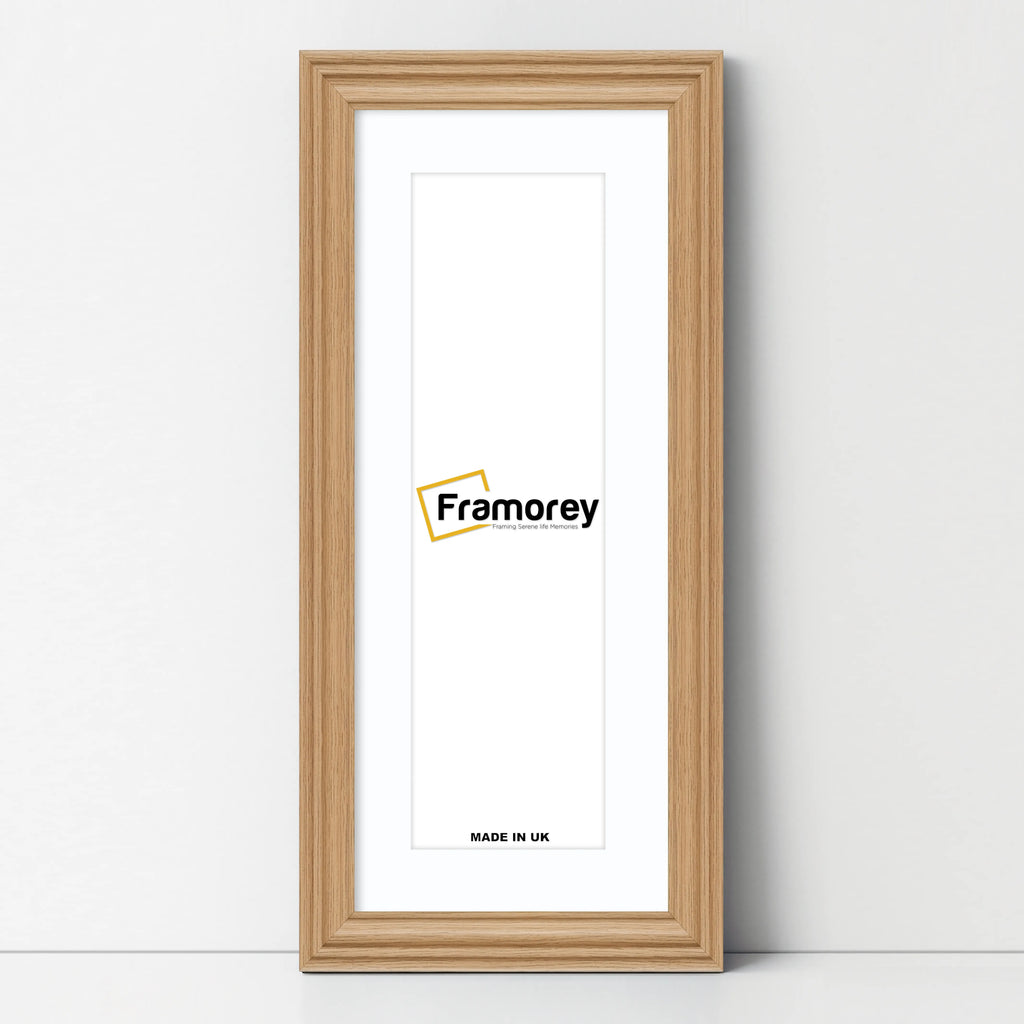 Swept Style Panoramic Oak Picture Frame Wall Décor Photo Frame With White Mount