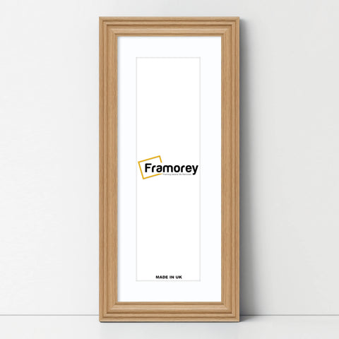 Swept Style Panoramic Oak Picture Frame Wall Décor Photo Frame With White Mount