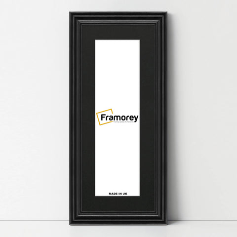 Swept Style Panoramic Black Picture Frame With Black Mount Photo Frame