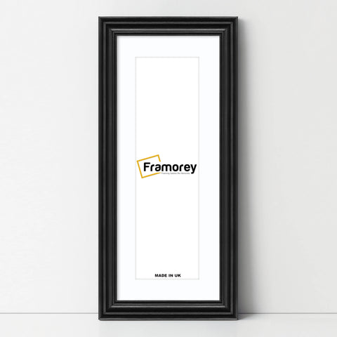 Swept Style Panoramic Black Picture Frame Wall Frame With White Mount