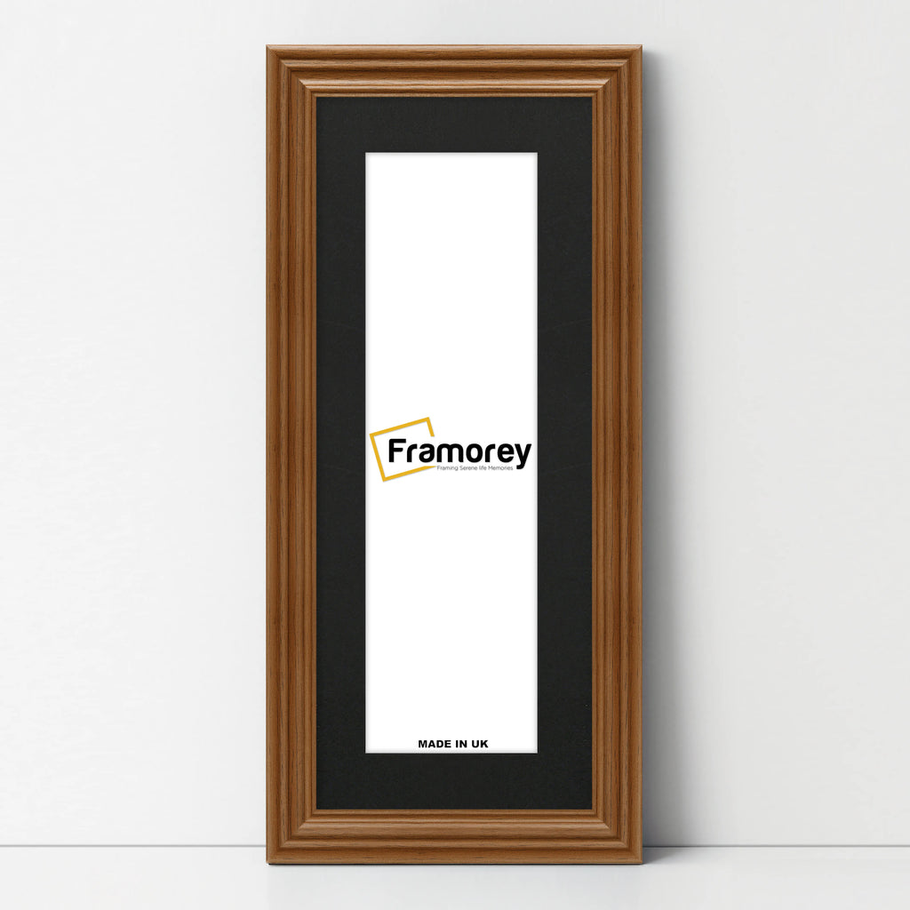 Swept Style Panoramic Walnut Picture Frame Wall Décor Photo Frame With Black Mount