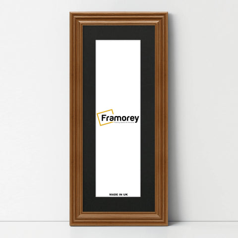 Swept Style Panoramic Walnut Picture Frame Wall Décor Photo Frame With Black Mount