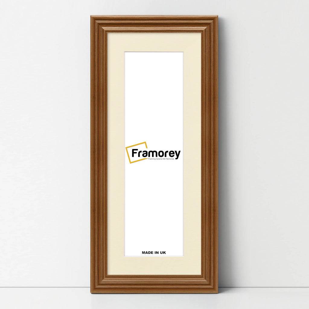Swept Style Panoramic Walnut Picture Frame With Ivory Mount