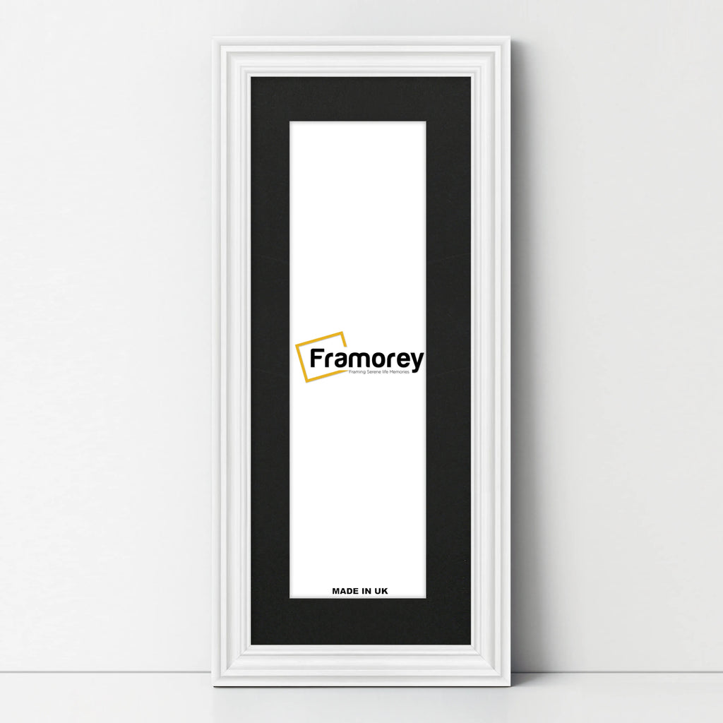 Swept Style Panoramic White Picture Frame Wall Décor Photo Frame With Black Mount