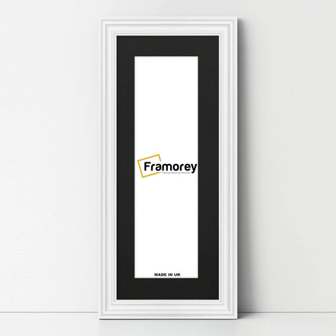 Swept Style Panoramic White Picture Frame Wall Décor Photo Frame With Black Mount