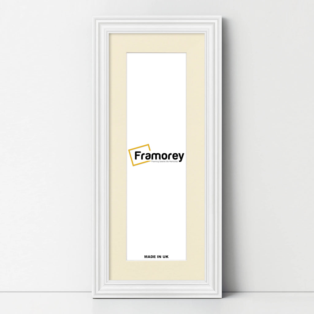 Swept Style Panoramic White Picture Frame Photo Frame With Ivory Mount