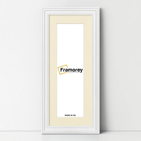 Swept Style Panoramic White Picture Frame Photo Frame With Ivory Mount