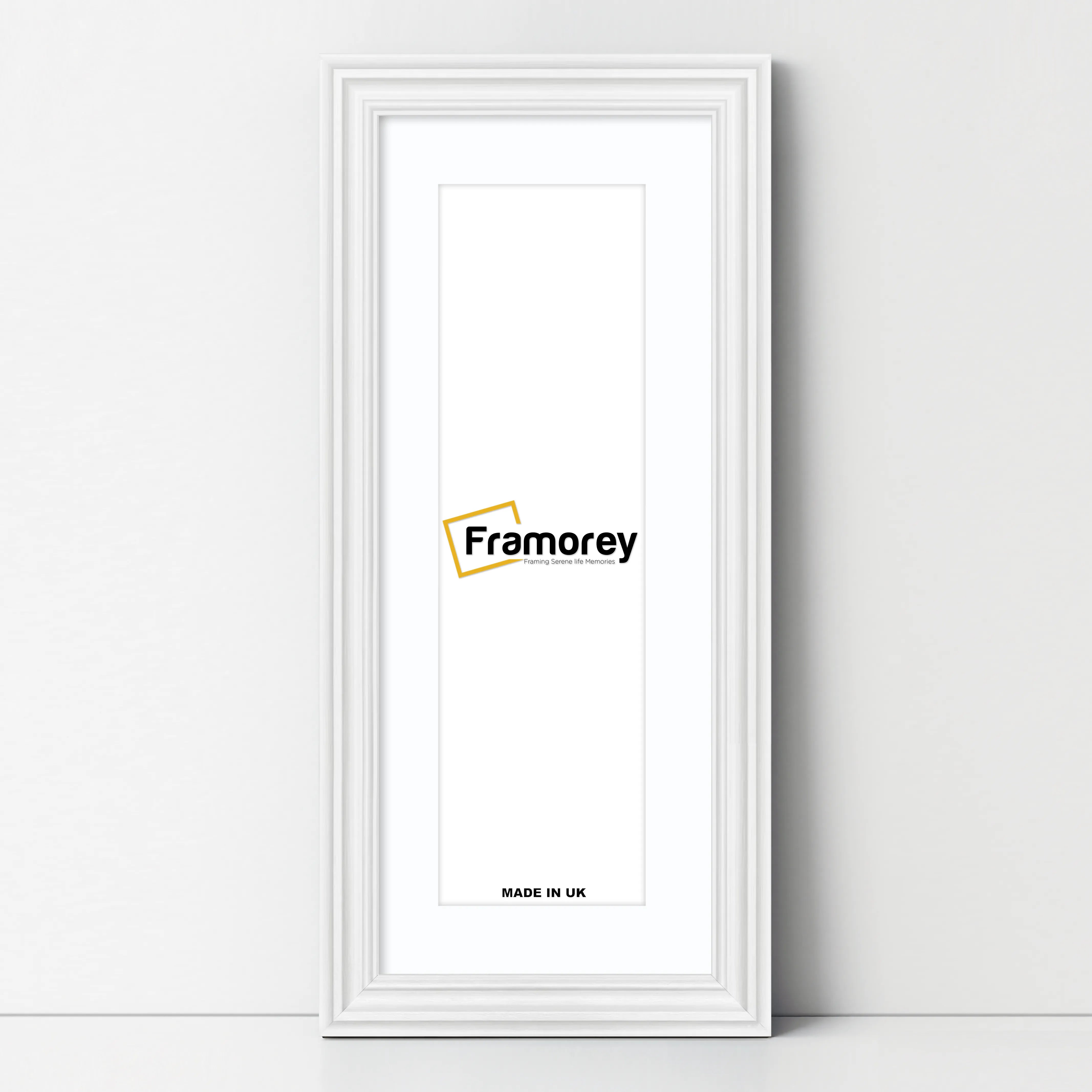 Swept Style Panoramic White Picture Frame Wall Frame With White Mount