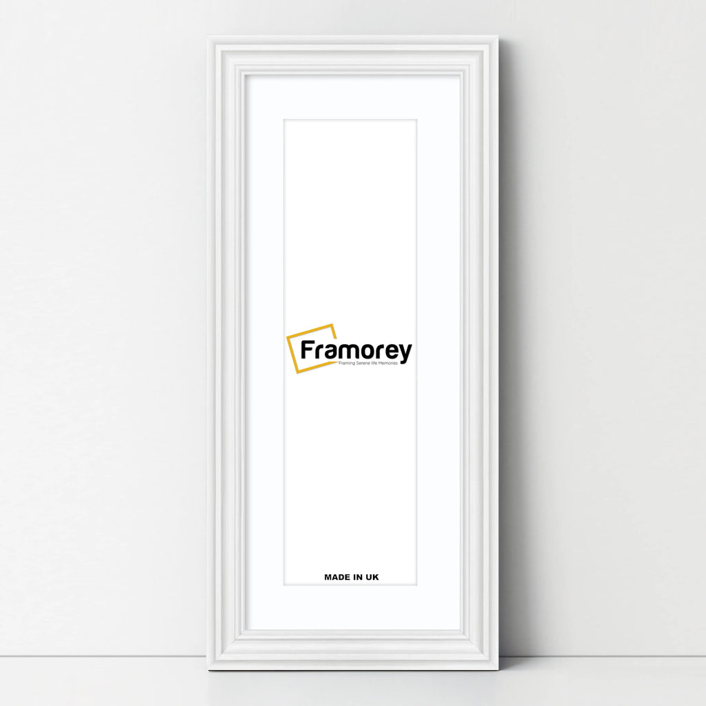 Swept Style Panoramic White Picture Frame Wall Frame With White Mount