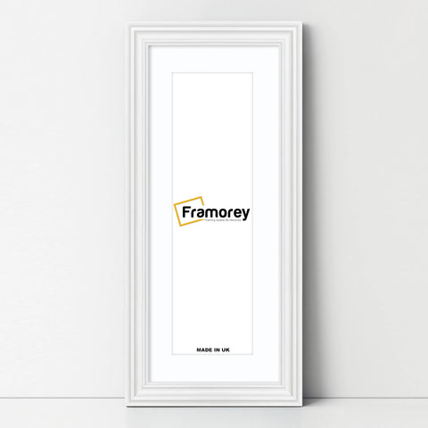 Swept Style Panoramic White Picture Frame Wall Frame With White Mount