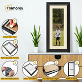 Swept Style Panoramic Black Picture Frame Photo Frame With Ivory Mount