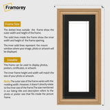 Swept Style Panoramic Oak Picture Frame Wall Décor Photo Frame With Black Mount